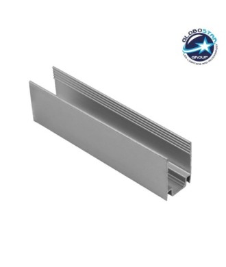 GloboStar® 70649 Αλουμίνια Βάση Στήριξης για Neon Flex 120° - Ασημί -Μ4.8 x Π1.4 x Υ1.3cm